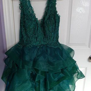 Green ruffle dress. Worn just once from JJ's H